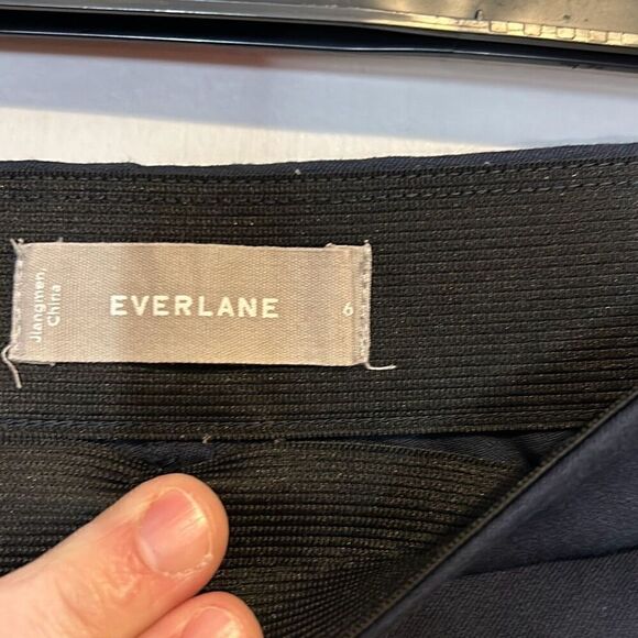 EVERLANE side zip elastic waist trousers navy blue size 6 BIN A - Picture 3 of 7